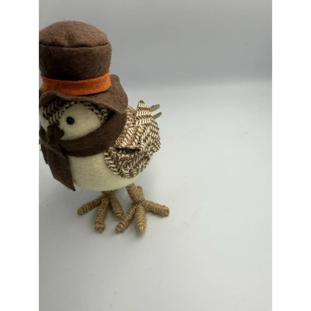Target Spritz Bird Fall Harvest Fabric Featherly Friend Brown Top Hat Rare 2015